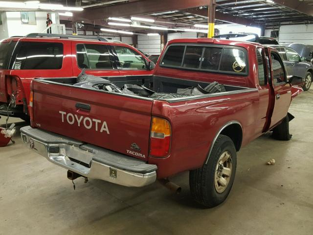 4TAWN72N5VZ283653 - 1997 TOYOTA TACOMA XTR RED photo 4