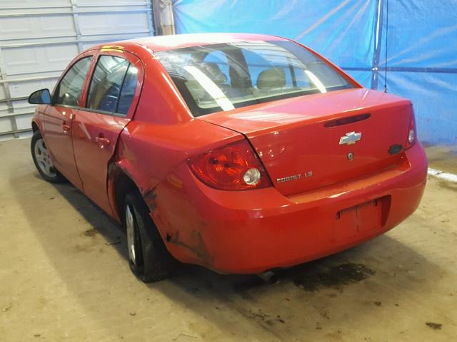 1G1AK55F577356768 - 2007 CHEVROLET COBALT LS RED photo 3