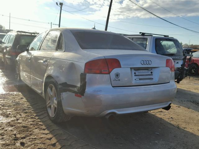 WAUDF78E78A054391 - 2008 AUDI A4 2.0T QU SILVER photo 3