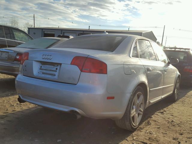 WAUDF78E78A054391 - 2008 AUDI A4 2.0T QU SILVER photo 4