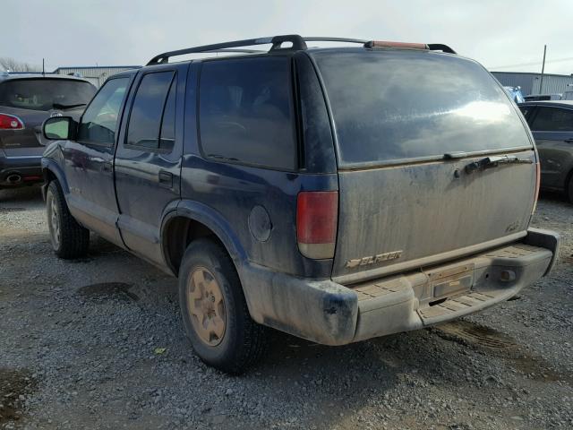 1GNDT13X84K106463 - 2004 CHEVROLET BLAZER BLUE photo 3