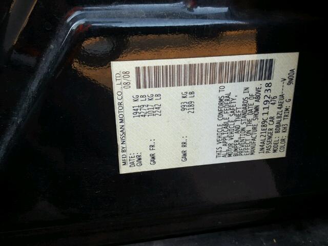 1N4AL21E89C119238 - 2009 NISSAN ALTIMA 2.5 BLACK photo 10