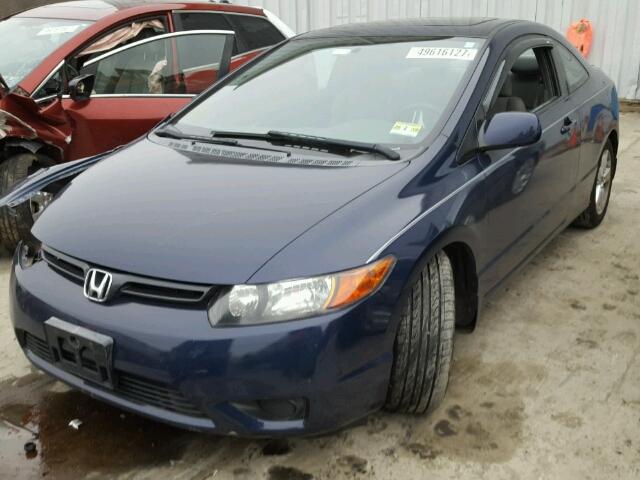 2HGFG12857H571375 - 2007 HONDA CIVIC EX BLUE photo 2