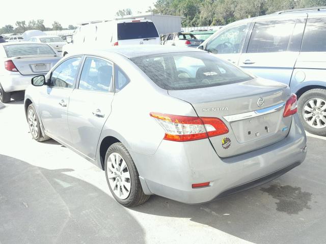 3N1AB7AP6DL752395 - 2013 NISSAN SENTRA S SILVER photo 3