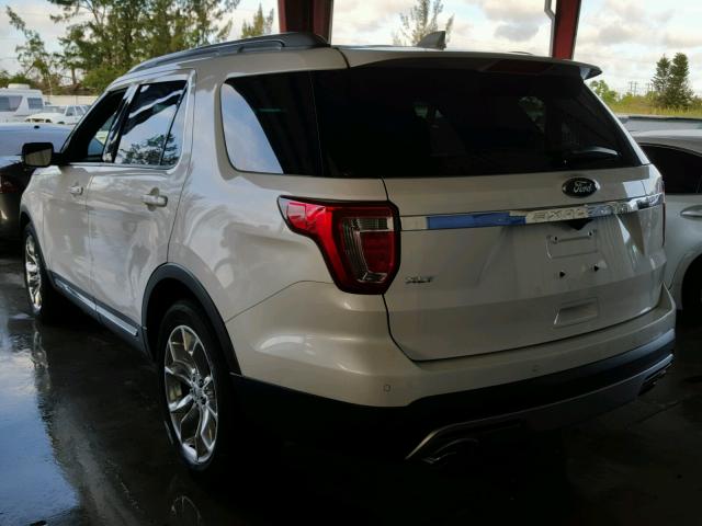 1FM5K7D82HGB37917 - 2017 FORD EXPLORER X WHITE photo 3