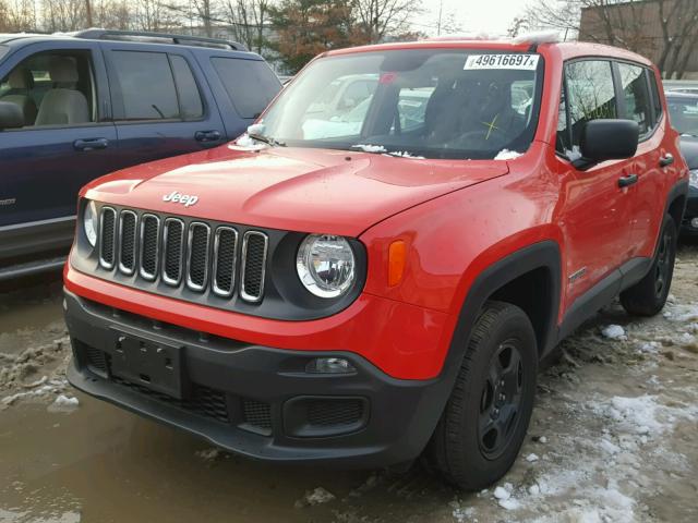 ZACCJBAW6GPD20159 - 2016 JEEP RENEGADE S ORANGE photo 2