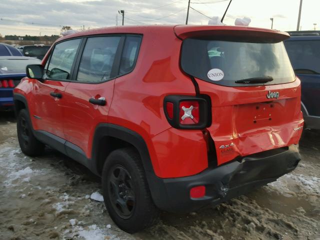 ZACCJBAW6GPD20159 - 2016 JEEP RENEGADE S ORANGE photo 3