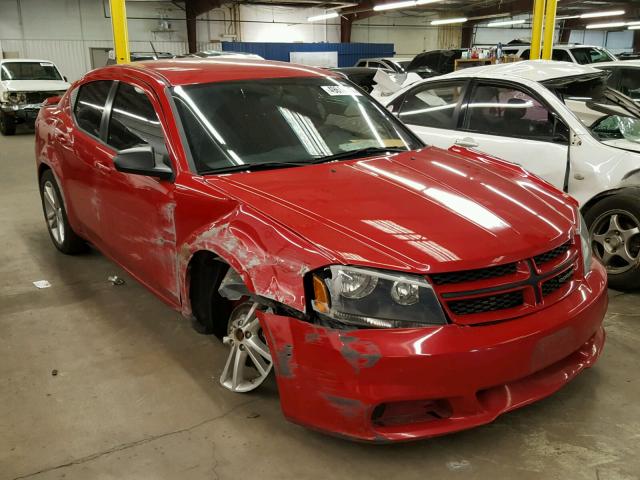 1C3CDZAGXEN104835 - 2014 DODGE AVENGER SE RED photo 1