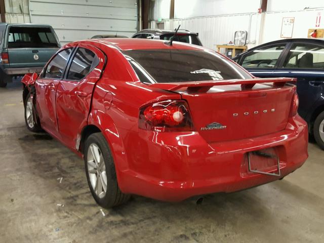 1C3CDZAGXEN104835 - 2014 DODGE AVENGER SE RED photo 3