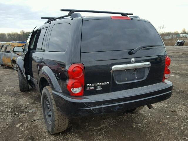 1D4HD48N25F519718 - 2005 DODGE DURANGO SL BLACK photo 3