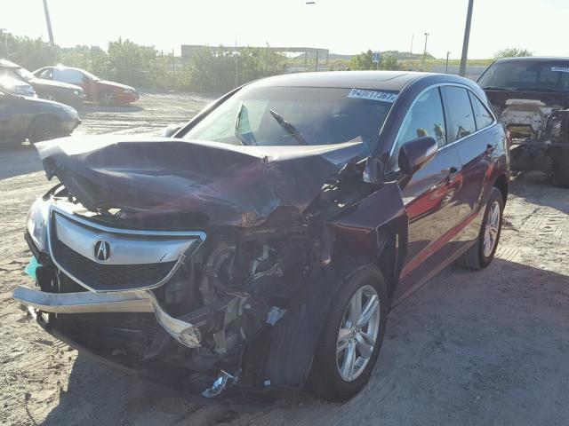 5J8TB3H54EL005511 - 2014 ACURA RDX TECHNO MAROON photo 2