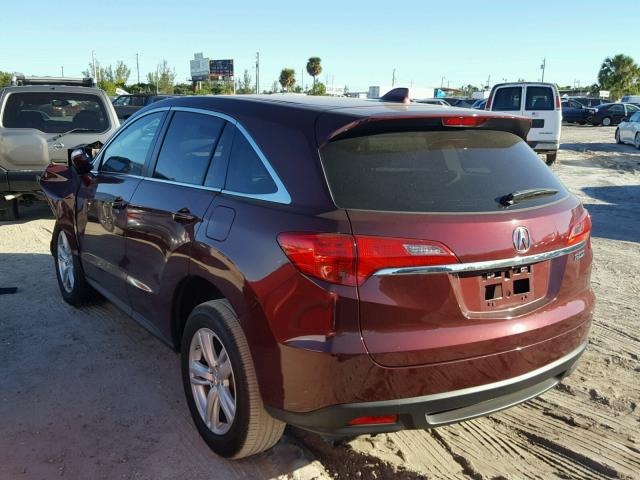 5J8TB3H54EL005511 - 2014 ACURA RDX TECHNO MAROON photo 3