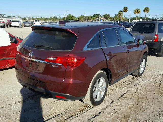 5J8TB3H54EL005511 - 2014 ACURA RDX TECHNO MAROON photo 4