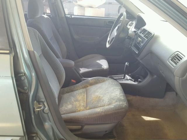 2HGEJ6615YH531550 - 2000 HONDA CIVIC BASE GREEN photo 5