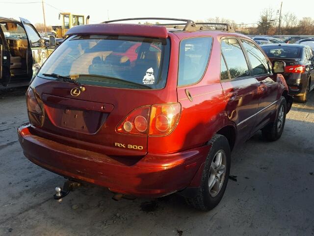 JT6HF10UXX0049721 - 1999 LEXUS RX 300 BURGUNDY photo 4