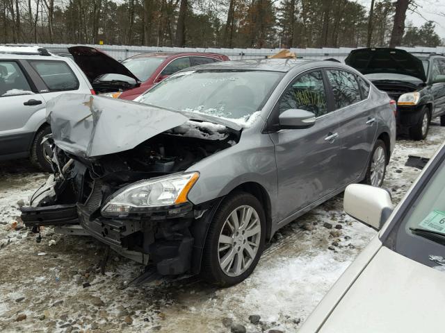 3N1AB7AP7DL691588 - 2013 NISSAN SENTRA S GRAY photo 2