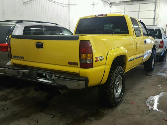 1GTEK19TX2Z282438 - 2002 GMC NEW SIERRA YELLOW photo 4