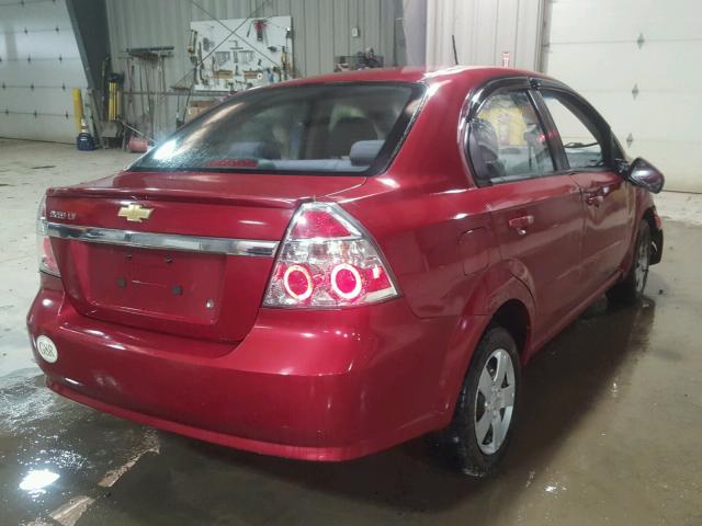 KL1TD5DE8BB197521 - 2011 CHEVROLET AVEO LS RED photo 4