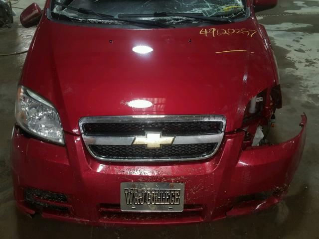 KL1TD5DE8BB197521 - 2011 CHEVROLET AVEO LS RED photo 7