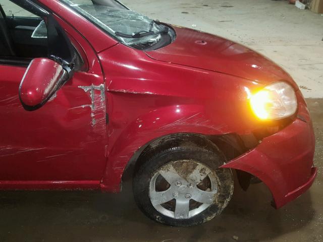KL1TD5DE8BB197521 - 2011 CHEVROLET AVEO LS RED photo 9
