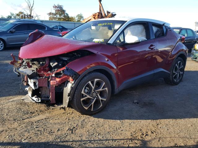 NMTKHMBX4JR033471 - 2018 TOYOTA C-HR XLE MAROON photo 2