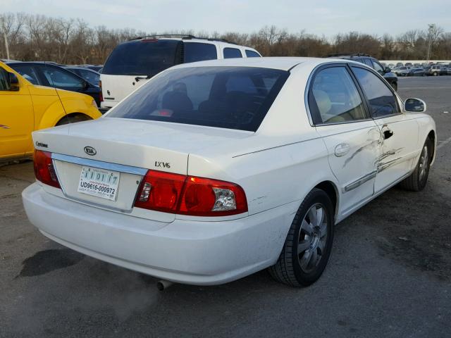 KNAGD128455419052 - 2005 KIA OPTIMA LX WHITE photo 4