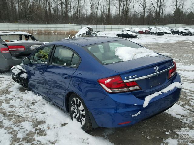 19XFB2F92DE064043 - 2013 HONDA CIVIC EXL BLUE photo 3