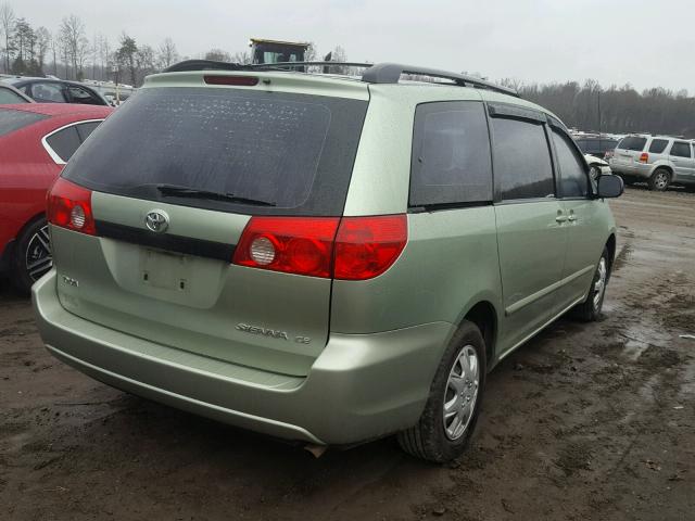 5TDZK23CX8S204011 - 2008 TOYOTA SIENNA CE GREEN photo 4