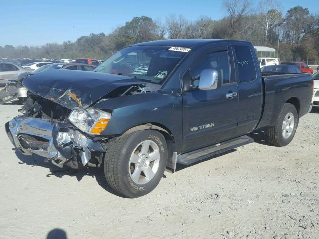 1N6BA06A95N548270 - 2005 NISSAN TITAN XE BLUE photo 2