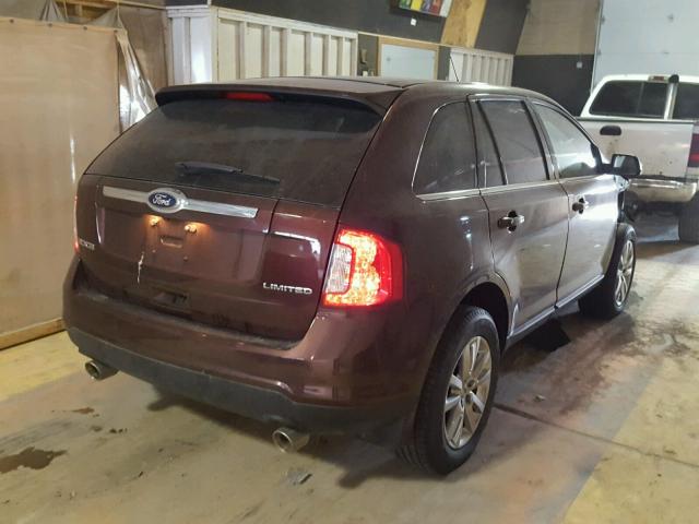 2FMDK3KC3CBA89551 - 2012 FORD EDGE LIMIT MAROON photo 4