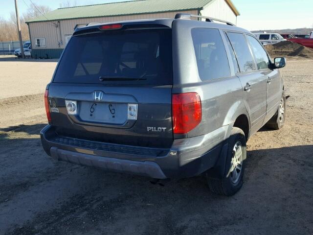 2HKYF18564H584811 - 2004 HONDA PILOT EXL BLUE photo 4