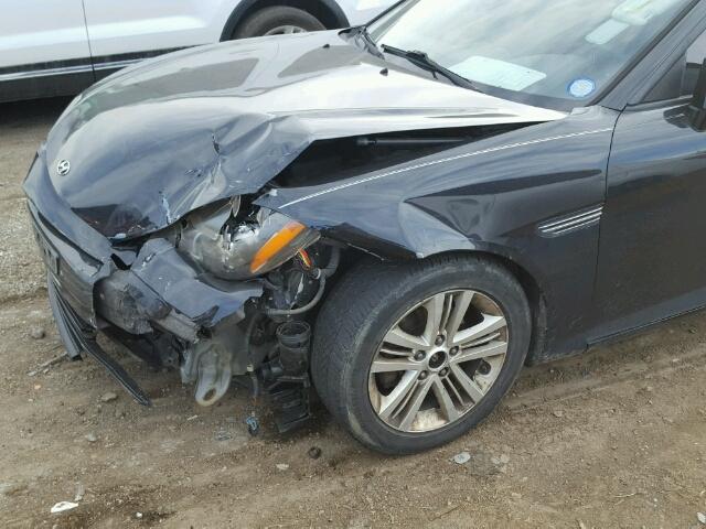 KMHHM66D87U245826 - 2007 HYUNDAI TIBURON GS BLACK photo 9