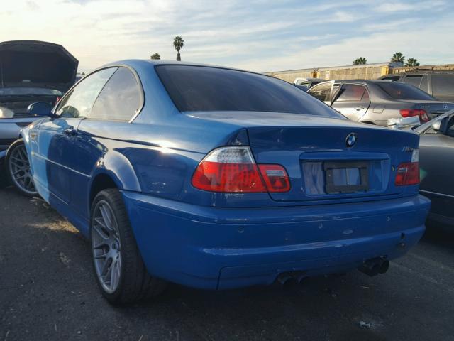 WBSBL93492JR14613 - 2002 BMW M3 BLUE photo 3