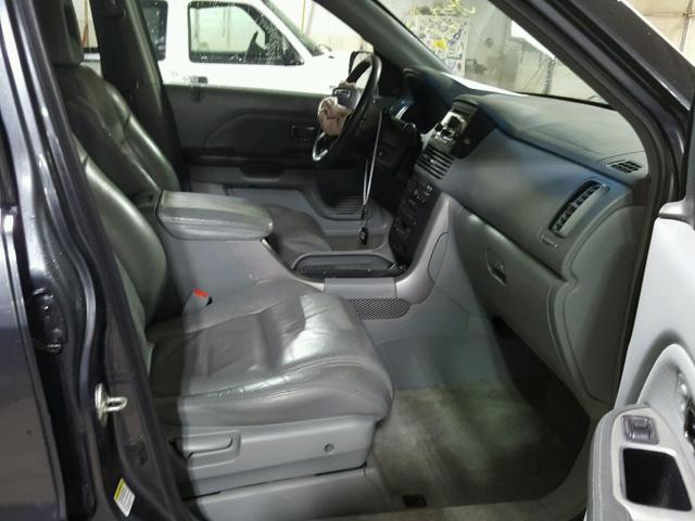 5FNYF18525B012084 - 2005 HONDA PILOT EXL BLUE photo 5