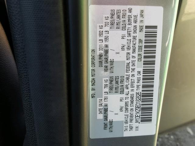 JM1DE1KZ9E0182826 - 2014 MAZDA MAZDA2 SPO 银色 照片 10