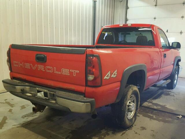 1GCHK24U54E219339 - 2004 CHEVROLET SILVERADO RED photo 4