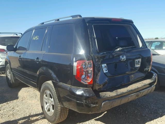 2HKYF18643H620955 - 2003 HONDA PILOT EXL BLACK photo 3