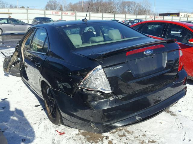 3FAHP0HA4BR231567 - 2011 FORD FUSION SE BLACK photo 3