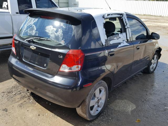 KL1TD66648B201682 - 2008 CHEVROLET AVEO BASE Қара фото 4