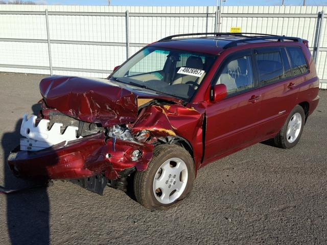 JTEDP21A770135529 - 2007 TOYOTA HIGHLANDER RED photo 2