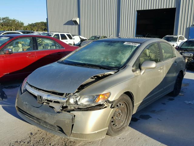 1HGFA165X7L031881 - 2007 HONDA CIVIC LX TAN photo 2