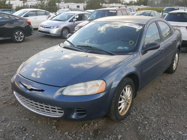 1C3EL46X72N350521 - 2002 CHRYSLER SEBRING LX BLUE photo 2