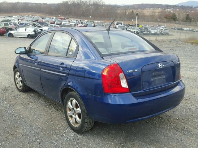 KMHCN46C56U008308 - 2006 HYUNDAI ACCENT GLS BLUE photo 3