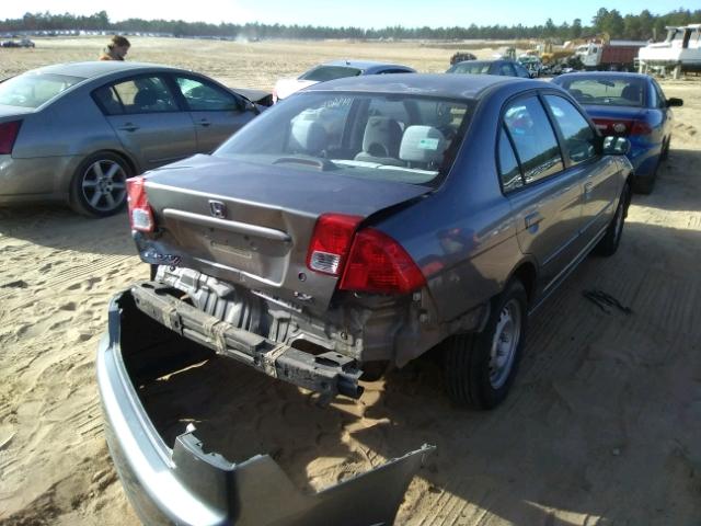 2HGES16525H633337 - 2005 HONDA CIVIC LX GRAY photo 4