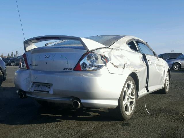 KMHHN65F44U128529 - 2004 HYUNDAI TIBURON GT SILVER photo 4