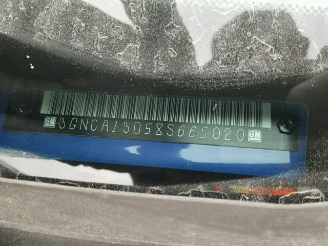 3GNCA13D58S665020 - 2008 CHEVROLET HHR LS BLUE photo 10