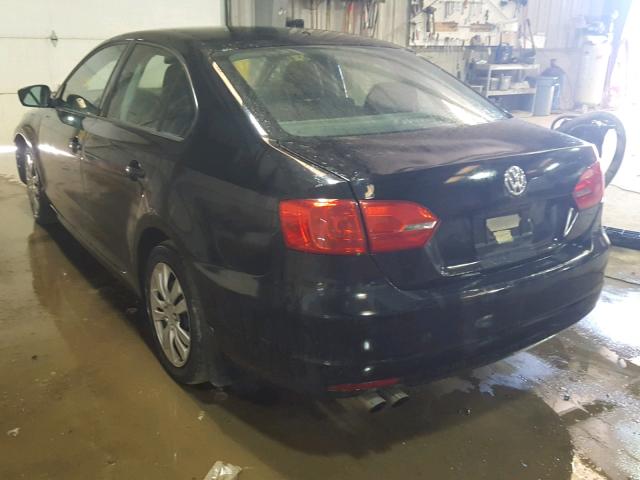 3VW2K7AJ0DM228910 - 2013 VOLKSWAGEN JETTA BASE BLACK photo 3