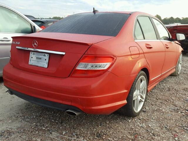 WDDGF56X88R026387 - 2008 MERCEDES-BENZ C 350 RED photo 4