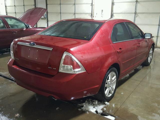 3FAHP08127R122810 - 2007 FORD FUSION SEL RED photo 4