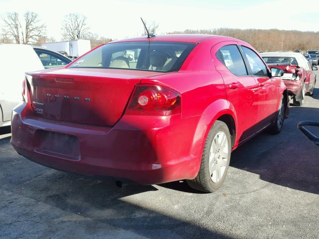 1C3CDZAB5DN710627 - 2013 DODGE AVENGER SE RED photo 4